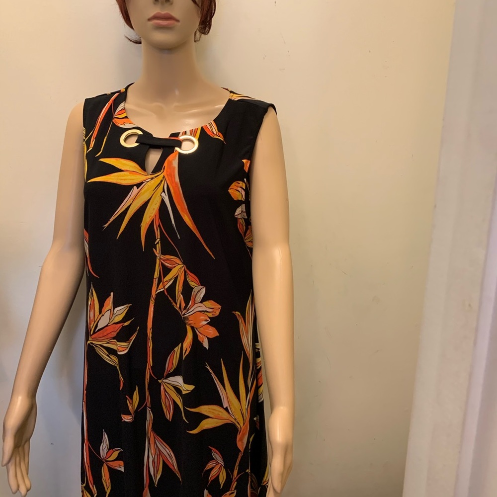 Beautiful sleeveless colorful dress evening wear